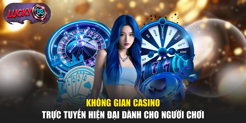 Không gian casino trực tuyến hiện đại dành cho người chơi