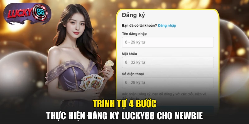 Trình tự 4 bước thực hiện đăng ký LUCKY88 cho newbie